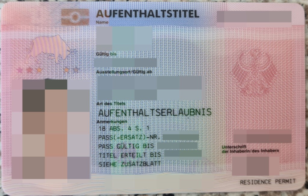 Aufenthaltstitel - Übersetzungsmuster